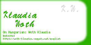 klaudia woth business card